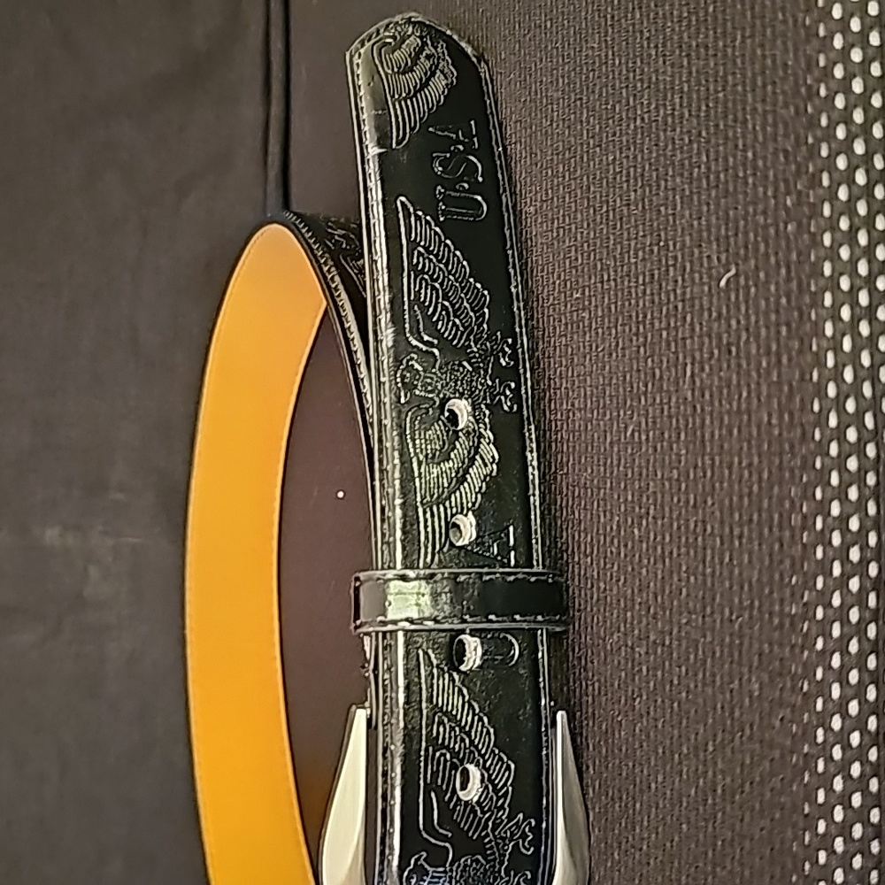 Black Leather Belt Made in USA